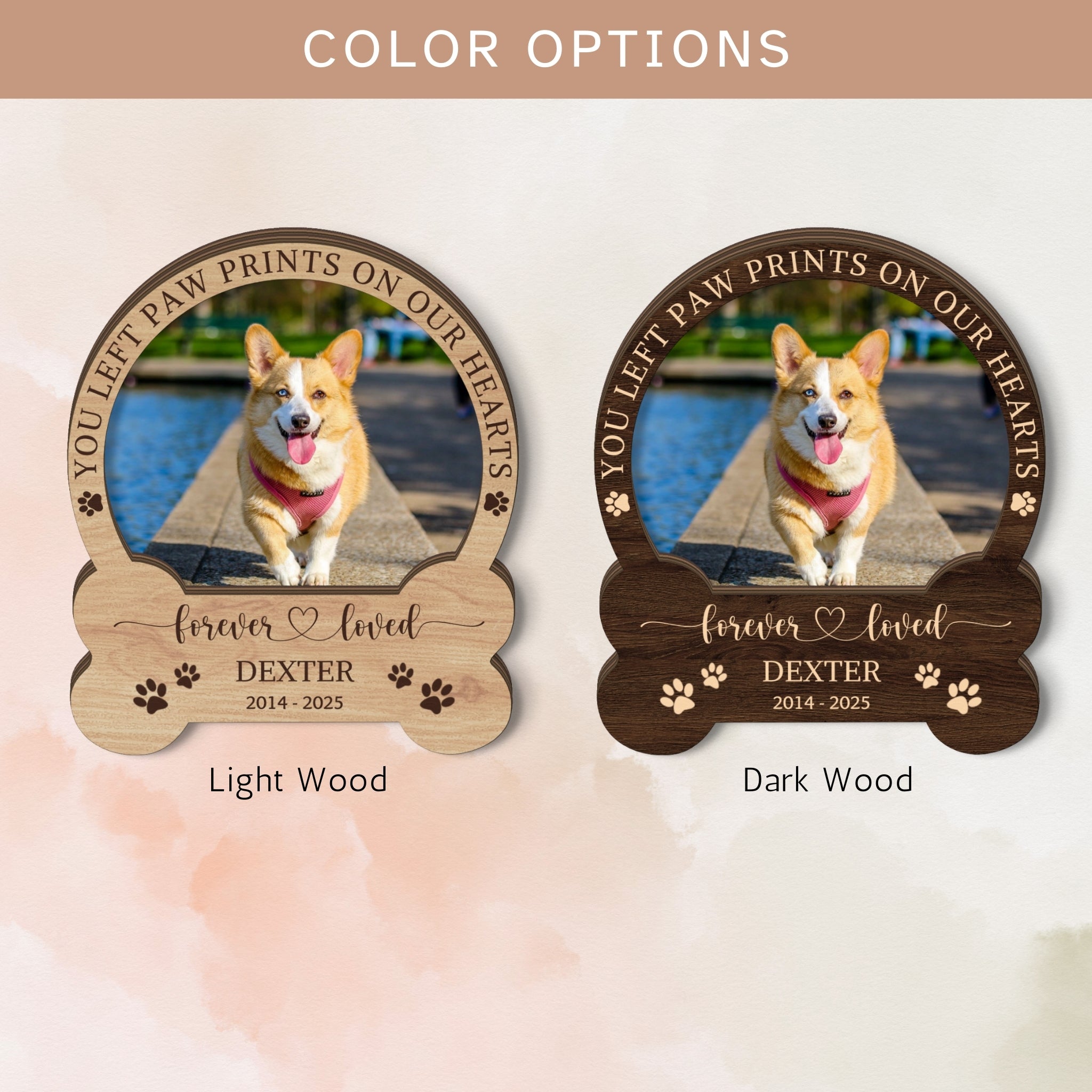 Personalized Forever Loved Pet 2-Layer Wooden Car Sun Visor Clip, Vent Clip