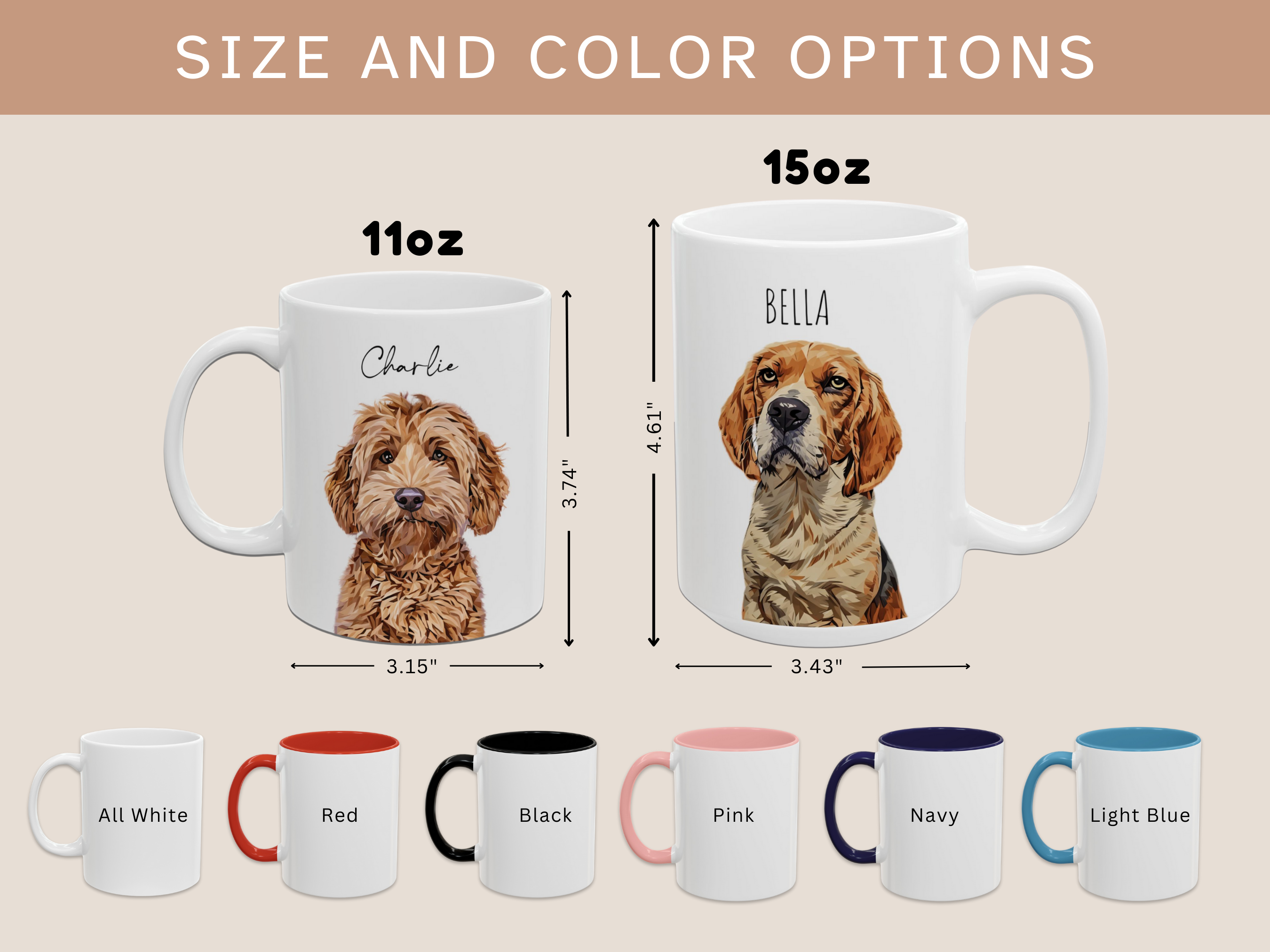 Personalized Pet Portrait Mug Using Pet Photo