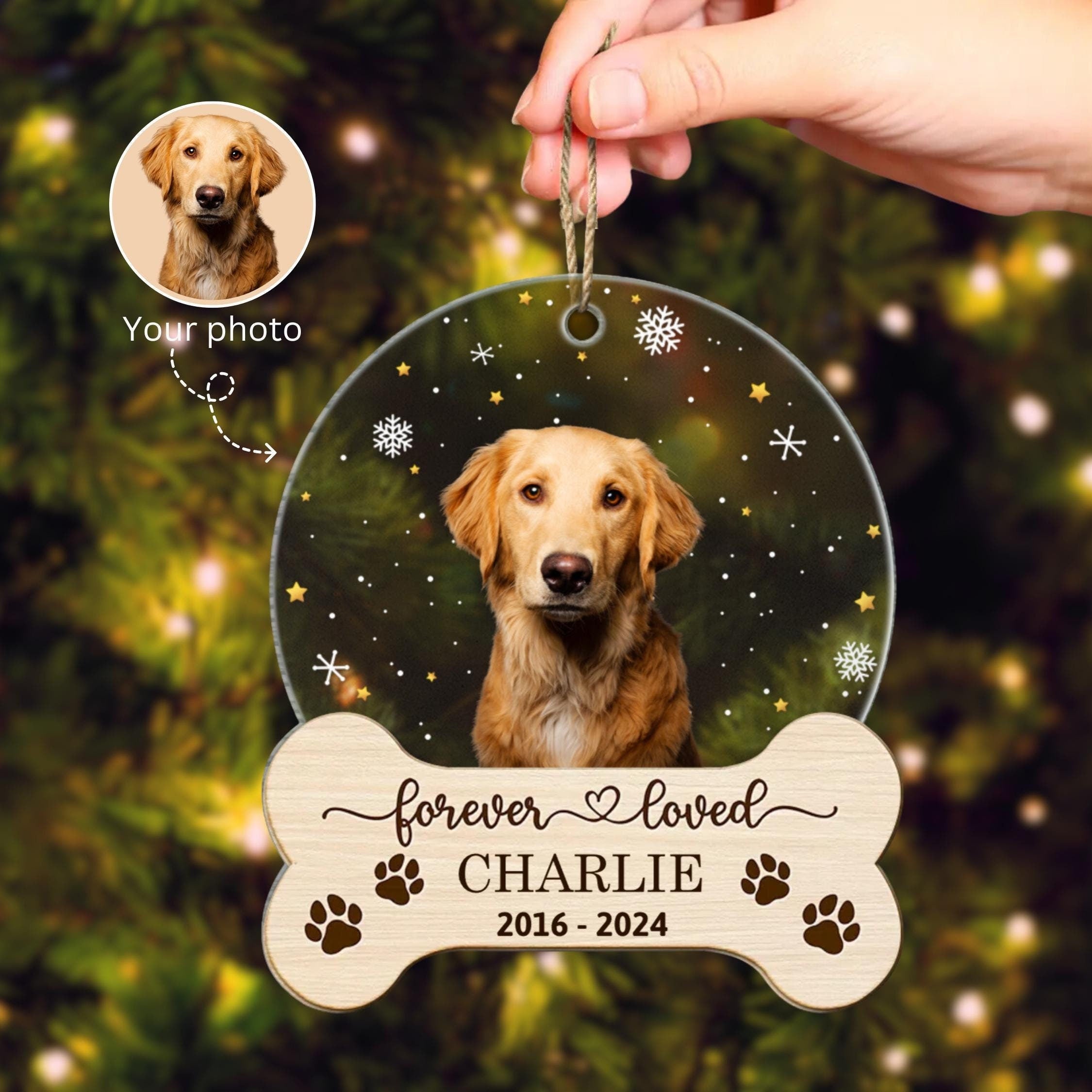 Personalized Forever Loved Dog Memorial Ornament